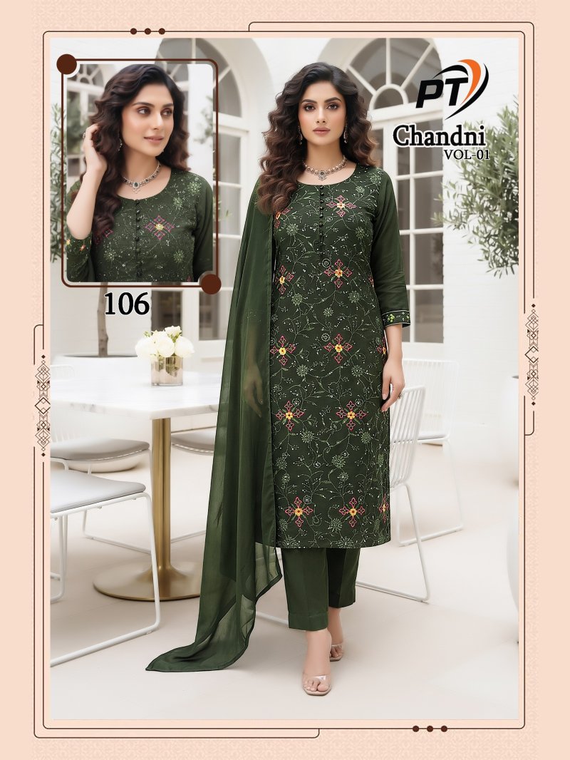 Chandani Vol 1 By Pt Vertical Plan Kurti With Bottom Dupatta
